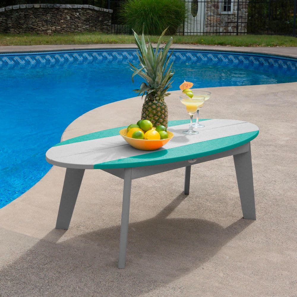 Shoreline Cove Gray/Seaglass Blue Surfboard Coffee Table price history on PriceWatchPro