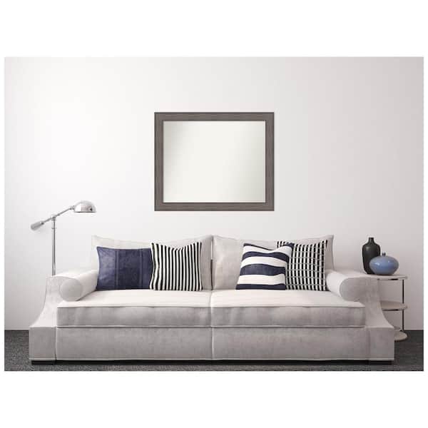 Amanti Art Medium Rectangle Distressed Brown Modern Mirror (33.25 in. H x 40.25 in. W)