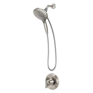 Attract with Magnetix 6-Spray Single Handle Shower Faucet 1.75 GPM in Spot Resist Brushed Nickel (Valve Included)