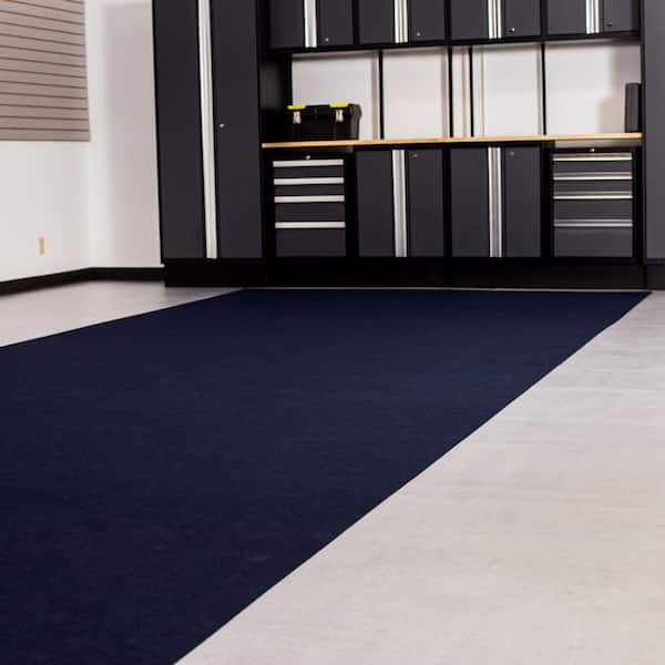 Drip and Dry Absorbent Floor Mat 7.5 W x 17 ft. Blue Vinyl Garage Flooring Roll
