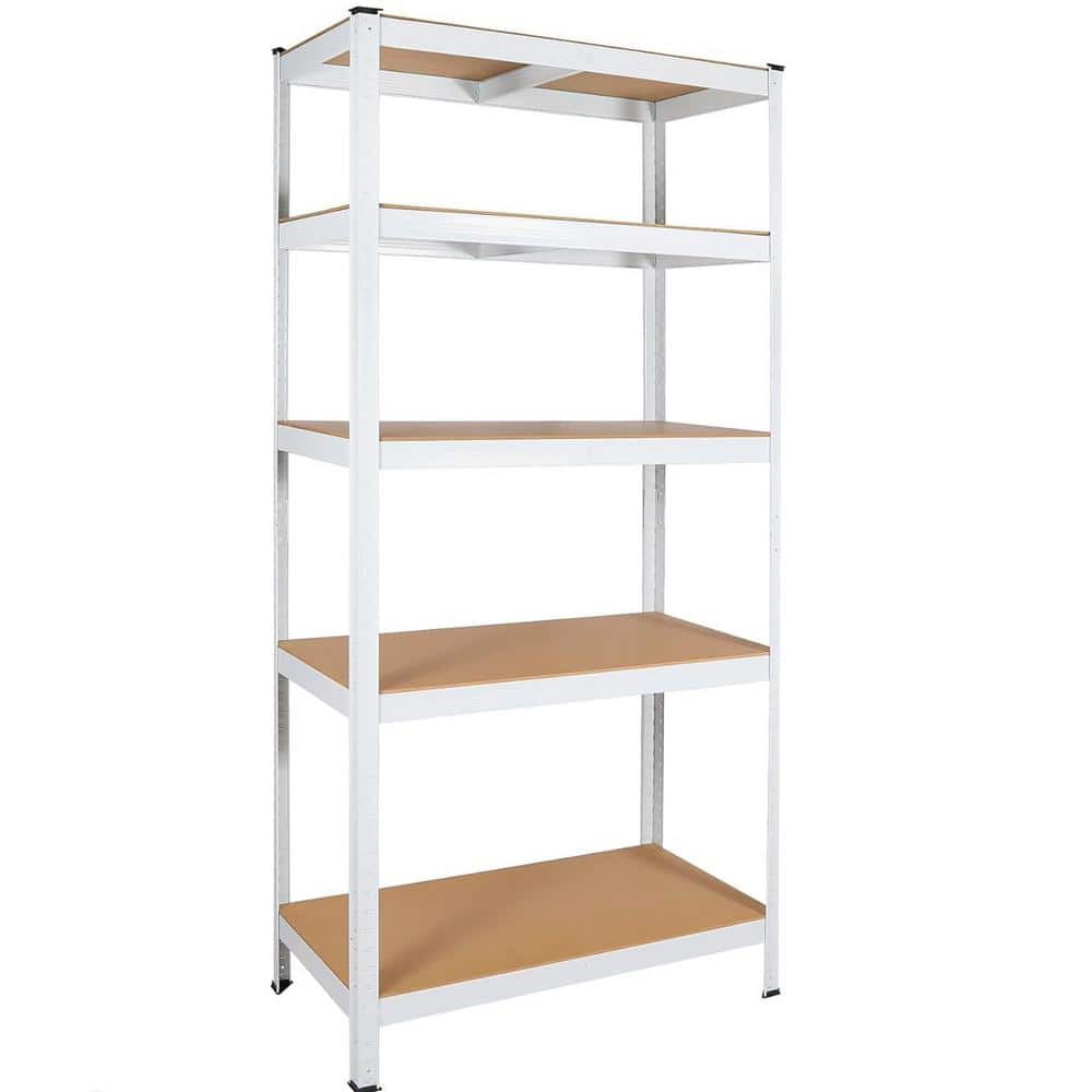 White 5-Tier Adjustable Heavy Duty Metal Shelving Unit (29.5 in. W x 59 in.