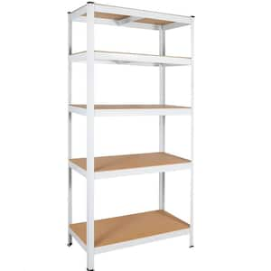 White 5-Tier Adjustable Heavy Duty Metal Shelving Unit (29.5 in. W x 59 in. H x 12 in. D)