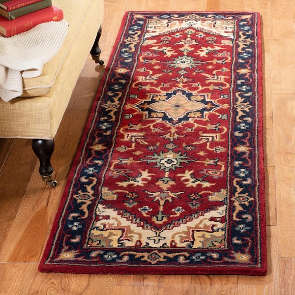 Heritage Red 2 ft. x 22 ft. Border Runner Rug