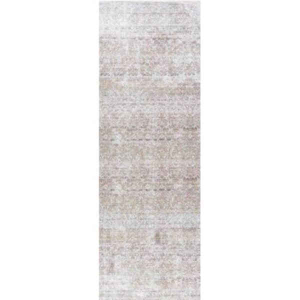 Livabliss Our PNW Home Rainier Taupe Traditional 3 ft. x 8 ft. Indoor Machine-Washable  Area Rug