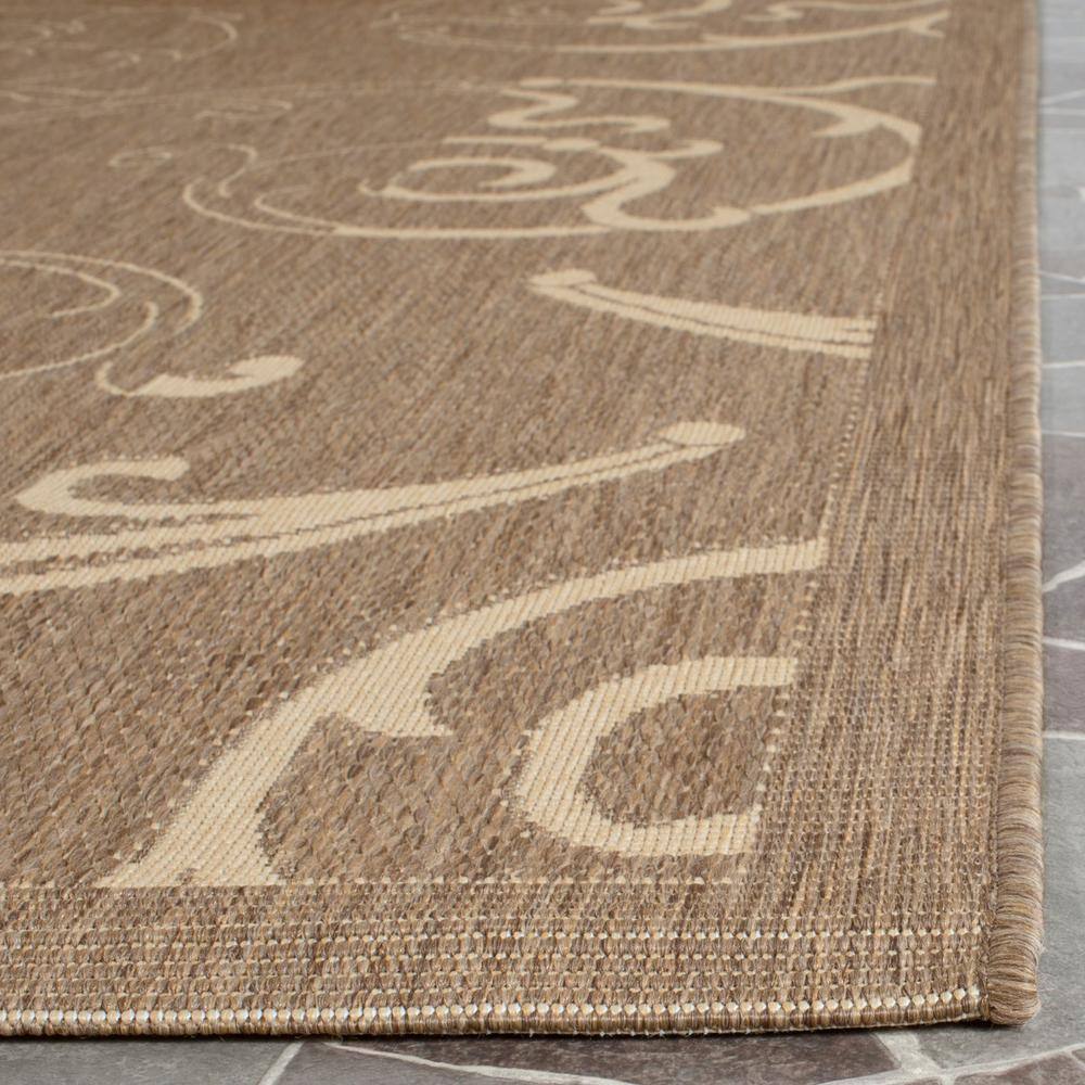 Brown and Natural Flat Woven Synthetic 9' x 12' Reversible Rug