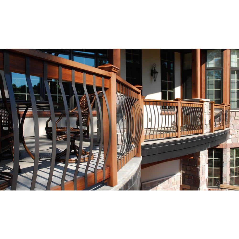 188 in Black Aluminum Arch Baluster for Deck and Stairs