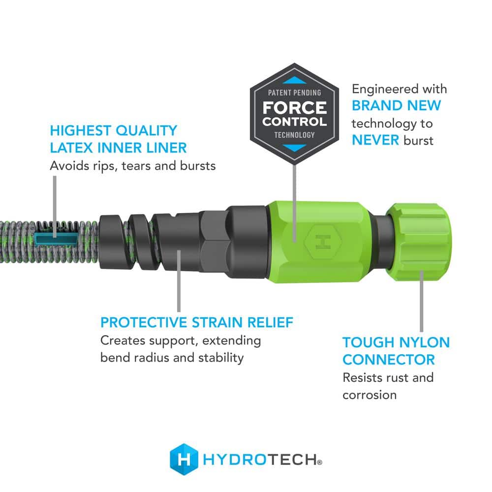 50 ft. Green and Gray Expandable Burst Proof Garden Hose with Brass Valve