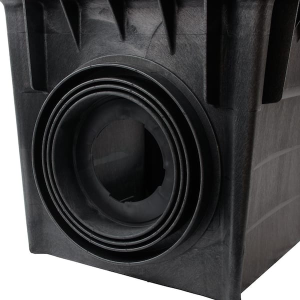 Outlet Adapter with Reducer Ring for 24 in. Catch Basin Drain, Connects to 3 in. to 12 in. Drain Pipes