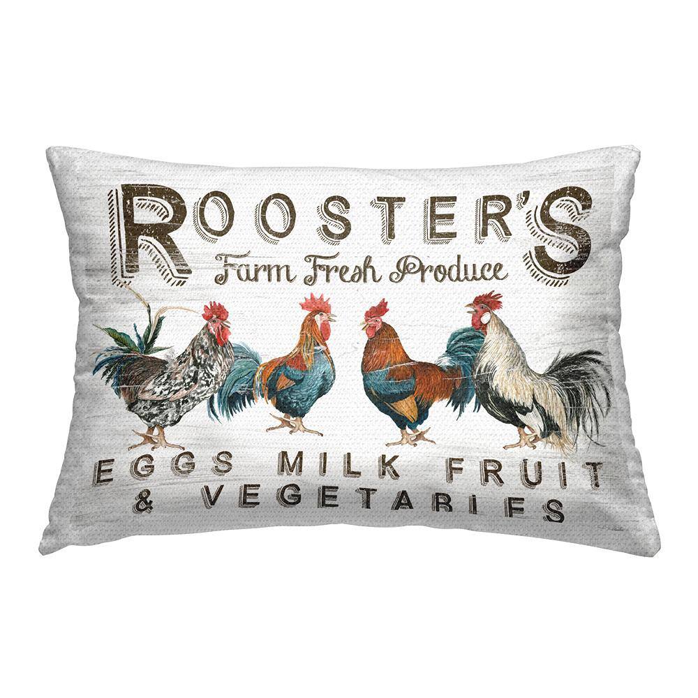 Farm Fresh Produce Off-White Rectangular Outdoor Throw Pillow price history on PriceWatchPro
