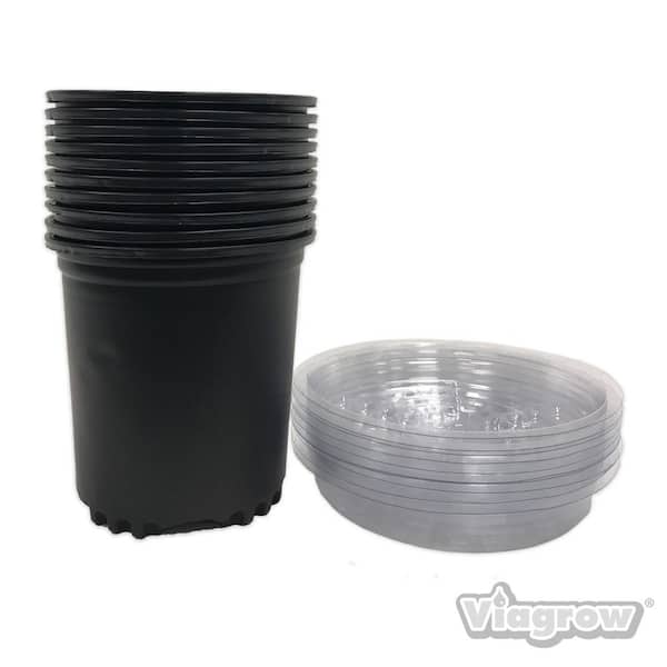 1/2 Gal. Nursery Pots with Saucers (10-Pack)