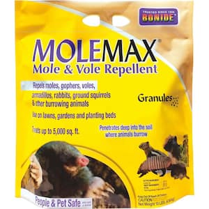 MoleMax Mole and Vole Repellent Granules, 10 lbs. Ready-to-Use, Lawn and Garden Mole Control, People and Pet Safe