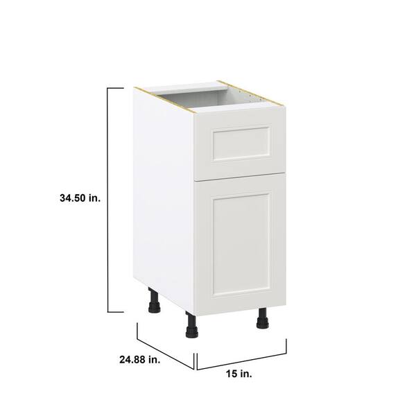 J COLLECTION Littleton 24 in. W x 24 in. D x 34.5 in. H Painted Gray Shaker Assembled Base Kitchen Cabinet with a 10 in. Drawer
