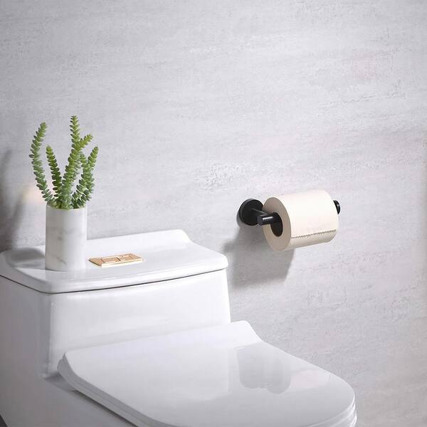 Toilet Paper Holder Wall Mount Matte Black Bathroom Toilet Paper