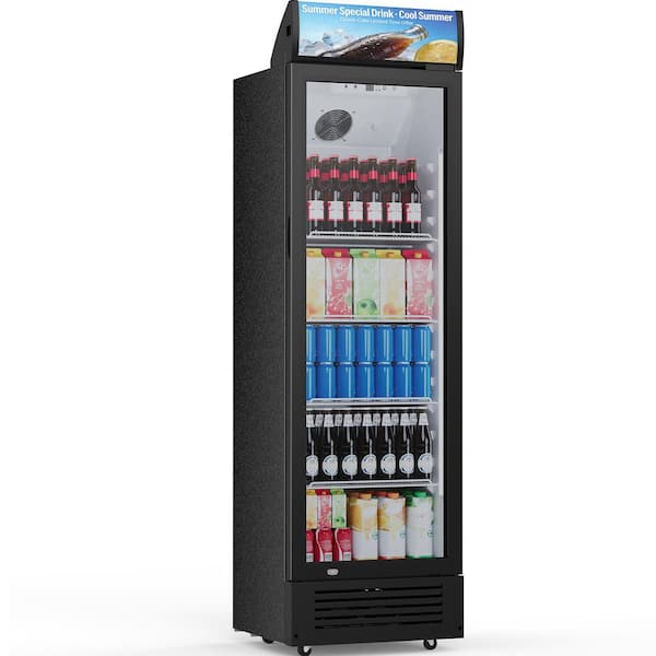 21.26 in. 9 cu. ft. counter depth Freezerless Refrigerator Glass Door Drink Fridge Commercial Refrigerator in Black
