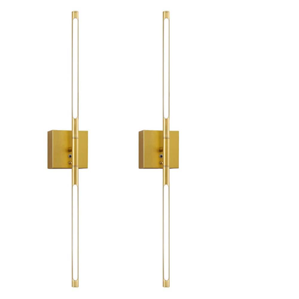 2-Light Gold Dimmable Integrated LED Wall Sconcefor Living Room and Bedroom or Hallway with Remote Control (2-Pack) price history on PriceWatchPro