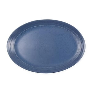 14 in. Blue Speckled Stoneware Oval Platter