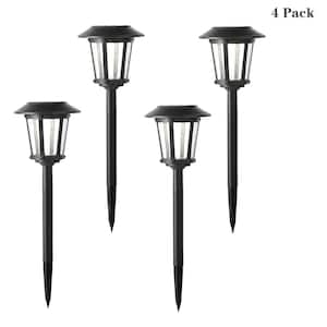 Old World Gray Integrated LED Outdoor Solar Path Light (4-Pack)