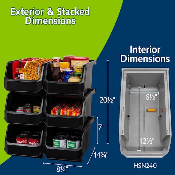Akro-Mils Plastic Stackable Storage Bin Containers for Organizing