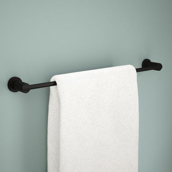 Nicoli 18 in. Wall Mount Towel Bar with 6 in. Extender Bath Hardware Accessory in Matte Black