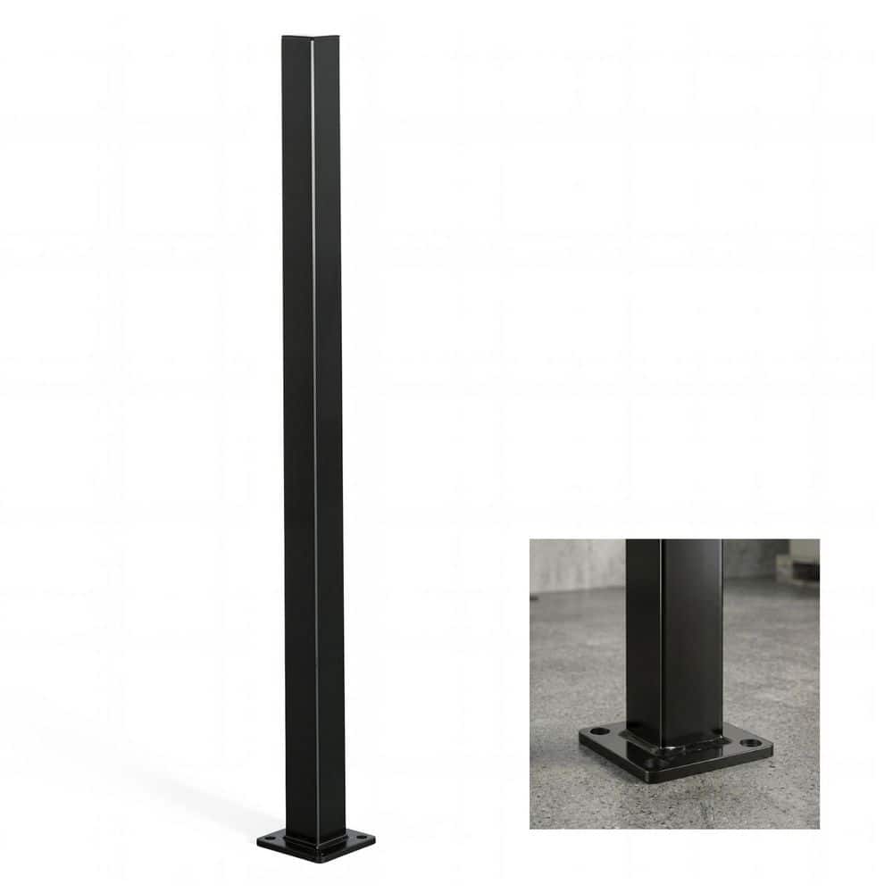 2in. x 2in. x 3ft. Black Steel Fencing Border Post with Base Plate and Cap price history on PriceWatchPro