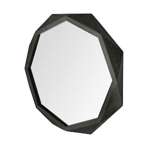Large Irregular Black Contemporary Mirror (41.0 in. H x 41.0 in. W)