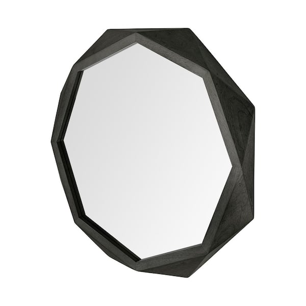 Mercana Large Irregular Black Contemporary Mirror (41.0 in. H x 41.0 in. W)