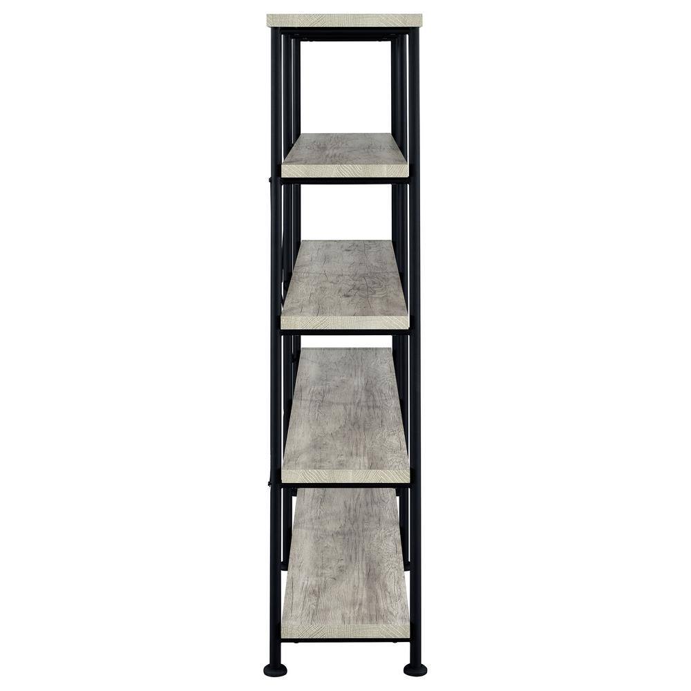 Analiese Gray Driftwood 4-Shelf Industrial Bookcase