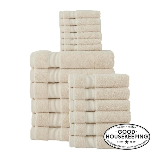 StyleWell HygroCotton Oatmeal Beige 18-Piece Bath Towel Set