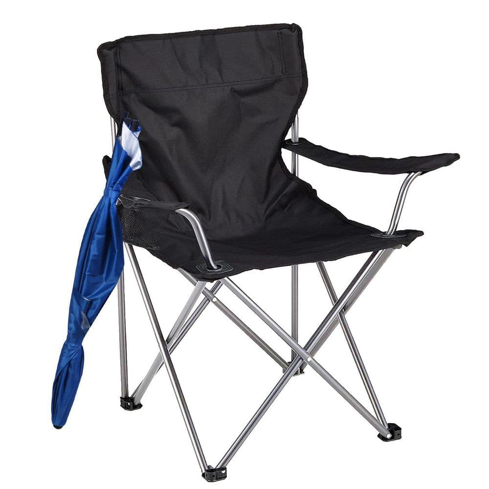 Black Steel Foding Lawn Chair Outdoor Beach Chair with Detachable Blue Umbrella Armrest Adjustable price history on PriceWatchPro