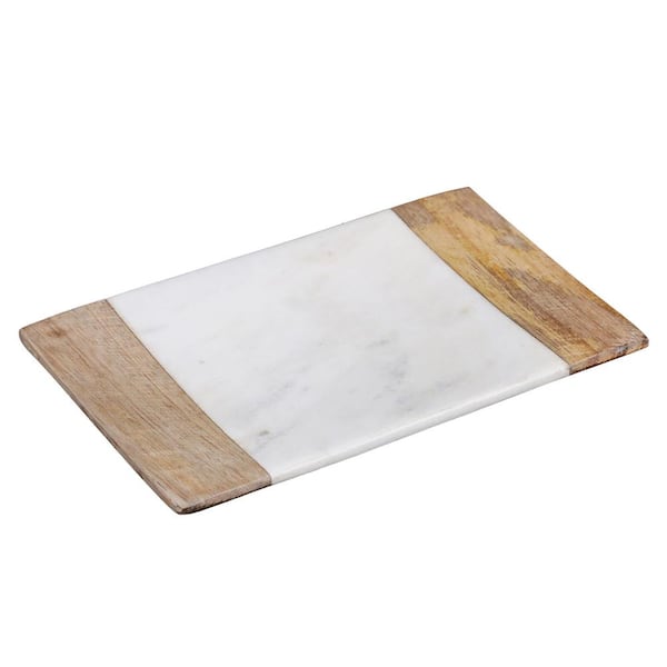 Taj Elite Natural Marble and Mango Wood Rectangular Soap Dish