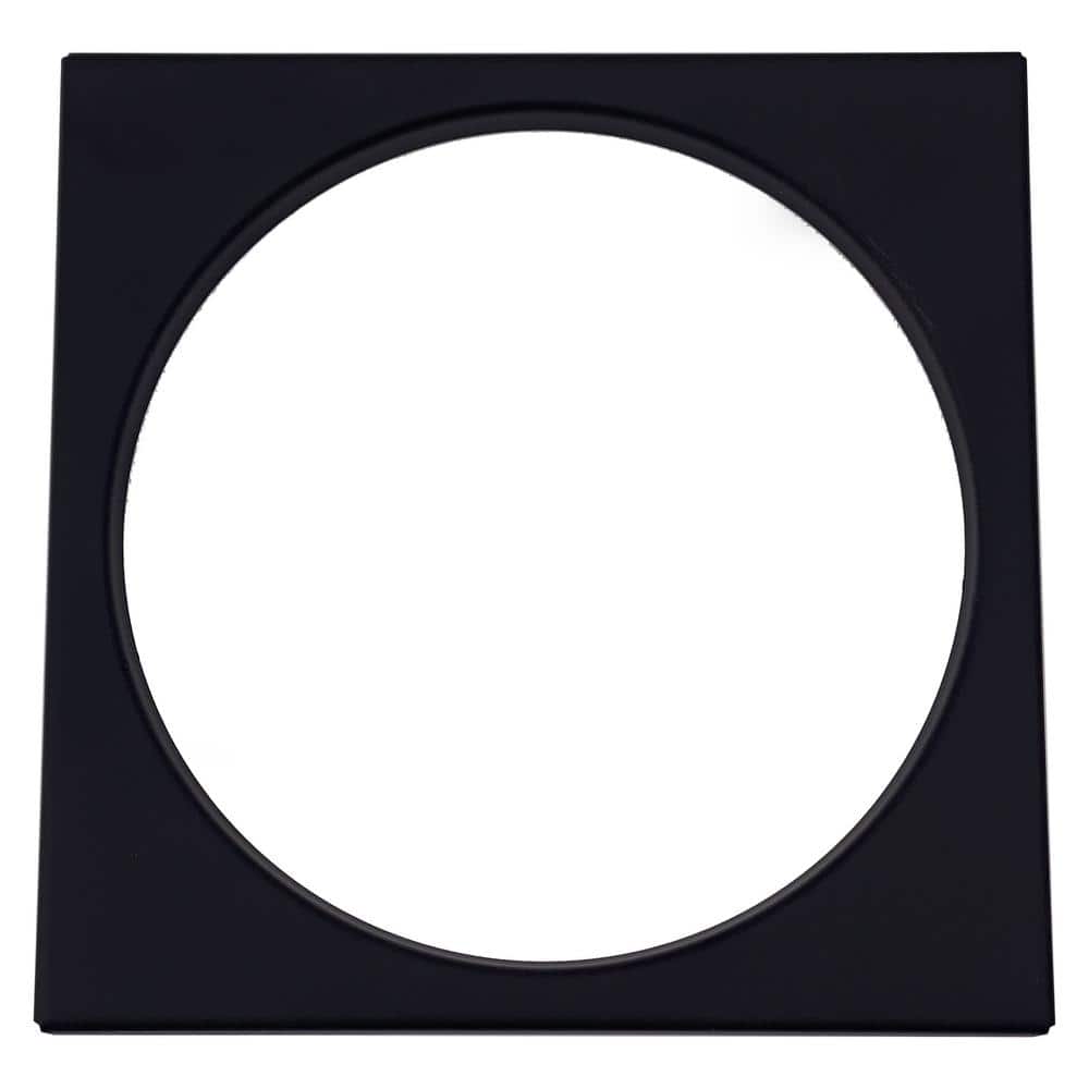 Matte Black Square Brass Shower Drain Cover with Round Strainer Grid