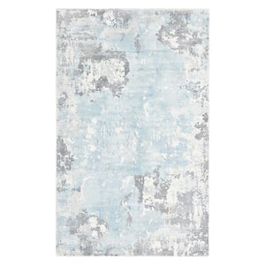 Denali Contemporary Abstract Cream 9 ft. x 12 ft. Hand-Knotted Area Rug