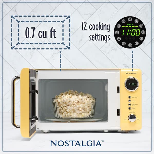 Retro 0.7 cu. ft. 700-Watt Countertop Microwave Oven in Yellow