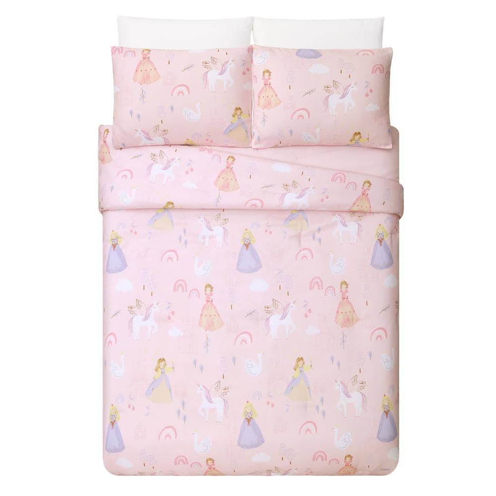 Fairytale Princess Pink Microfiber Full Comforter Set
