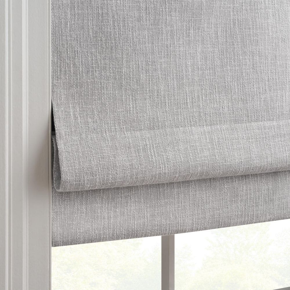 Smoke Gray Cordless Blackout Roman Window Shade, 27" x 64"
