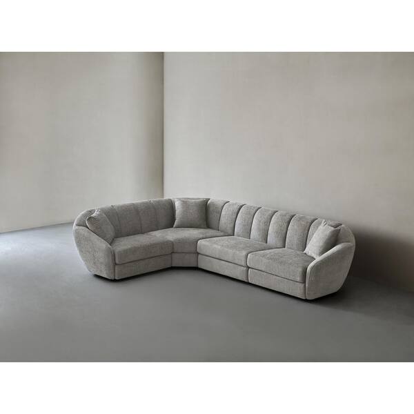 Lesly Modern 127 in. Wide Slope Arm Chenille Fabric L-Shaped