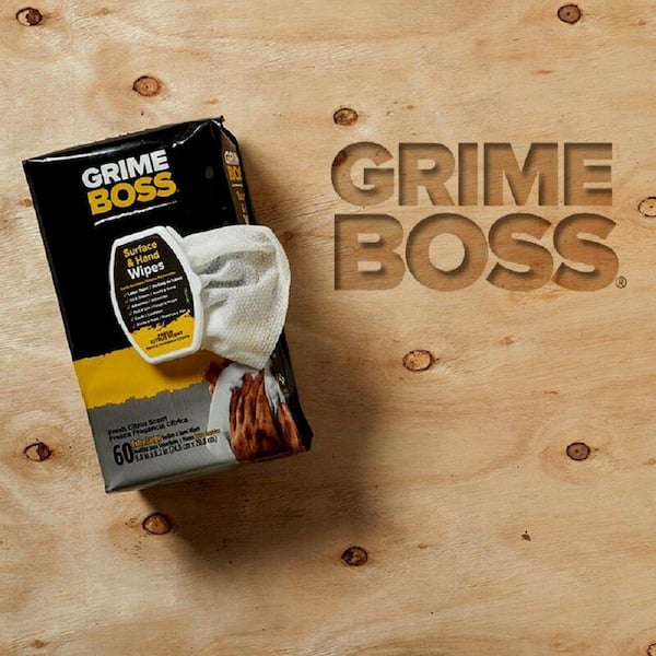 Grime Boss Heavy Duty Hand Wipes, 60 count per pack -- 8 per case.