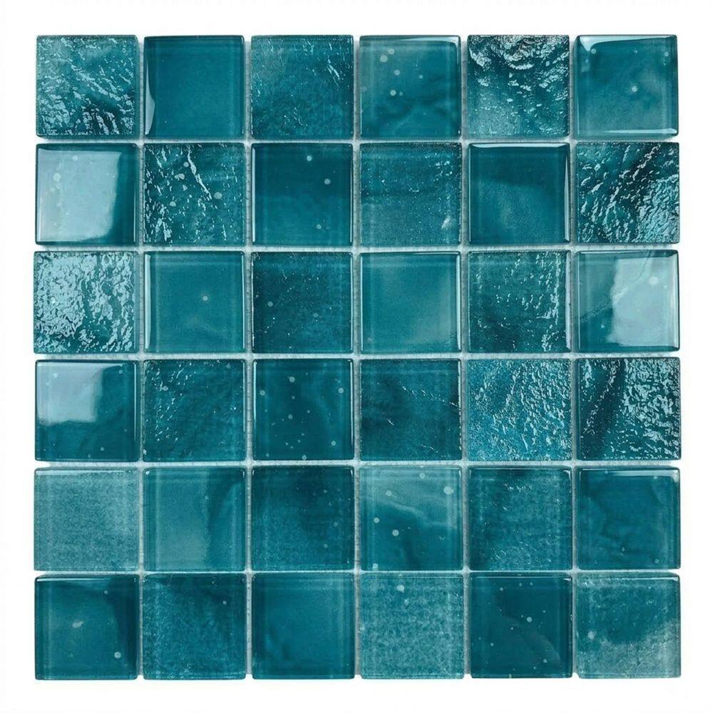 "Starlight Blue Lagoon Glowing Wall and Pool Glass Square Mosaic Tile 12"" x 12"" x 8mm 5 Mosaic Sheets (5 sq. ft./Case)" price history on PriceWatchPro
