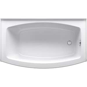 Expanse 60 in. x 30 in. Soaking Bathtub with Right-Hand Drain in White with Integral Flange