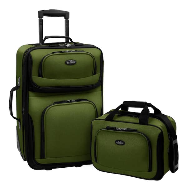 U.S. Traveler Rio 2-Piece Expandable Carry On Set, Green