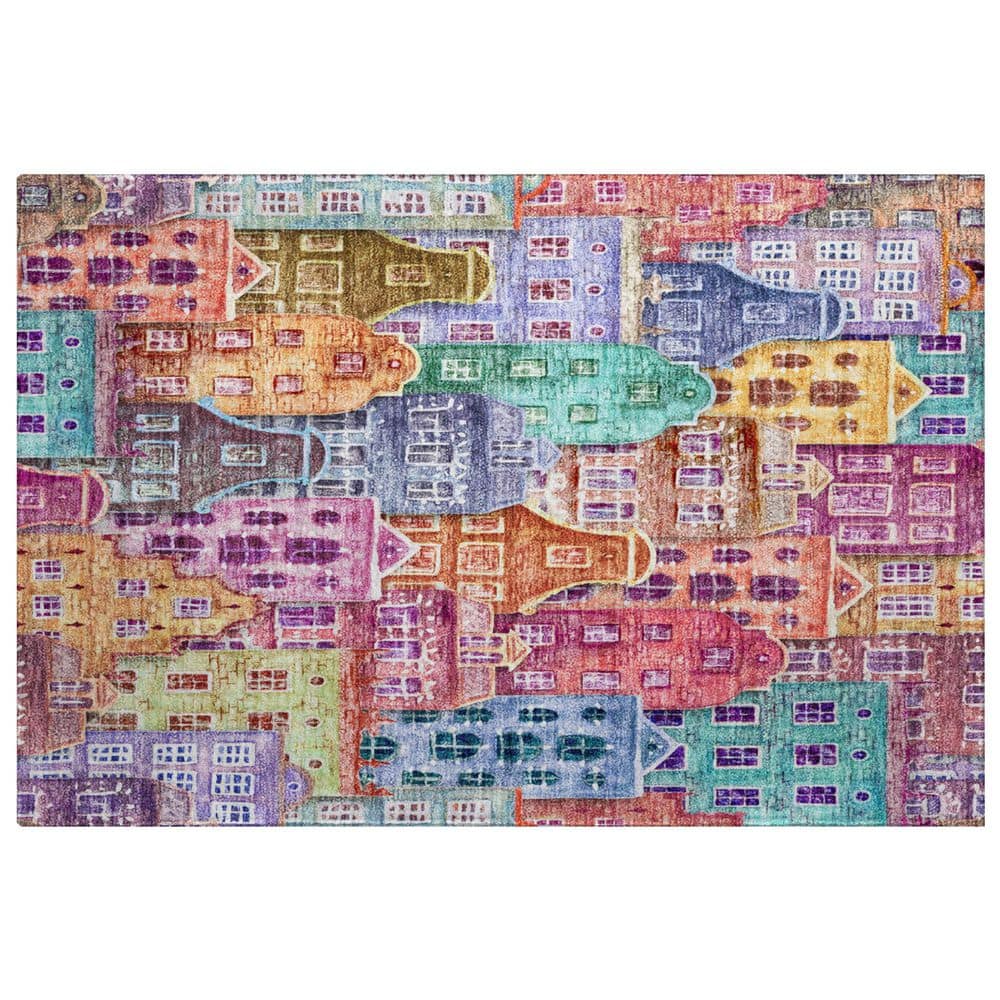 Dream Shag Premium Machine Washable Abstract ADS600 Red 3 ft. x 4 ft. Area Rug price history on PriceWatchPro