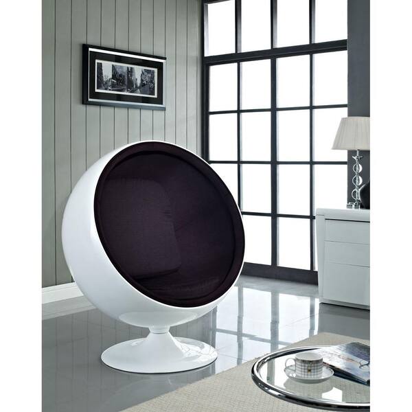 MODWAY Kaddur Black Fiberglass Lounge Chair