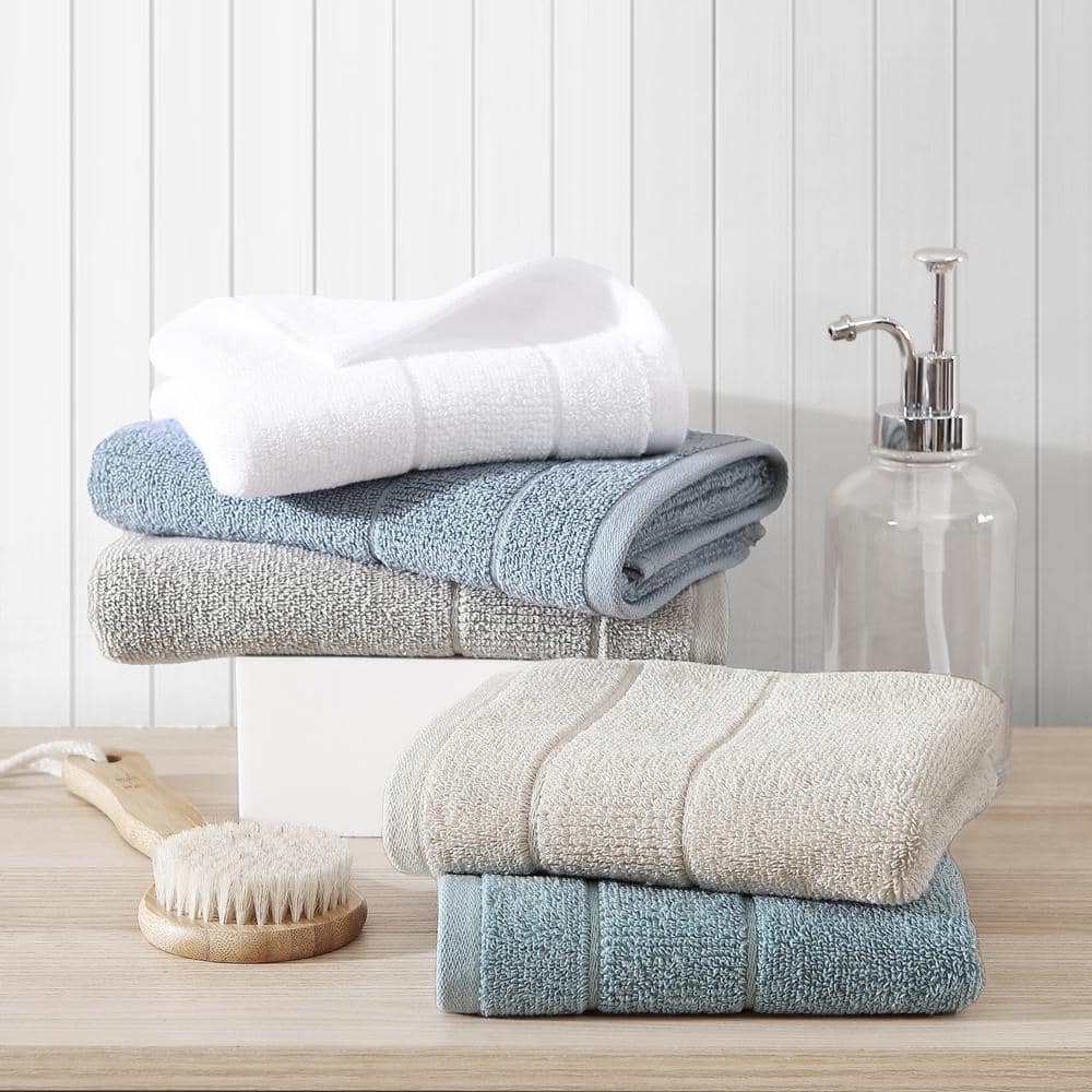 Turquoise Cotton Hand Towel Set with Plain Weave, 2 Pieces