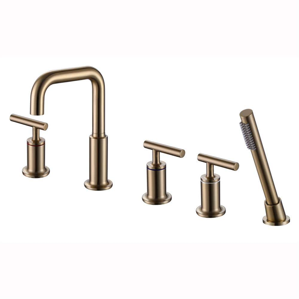 Juno Brushed Nickel Finish Roman Tub Faucet with Hand Held Shower Head