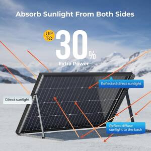 100-Watt N-Type 16BB Bifacial Solar Panel Work for 12-V/ 24-Volt Charger RV Camping Home Boat Marine Curve Surface Black
