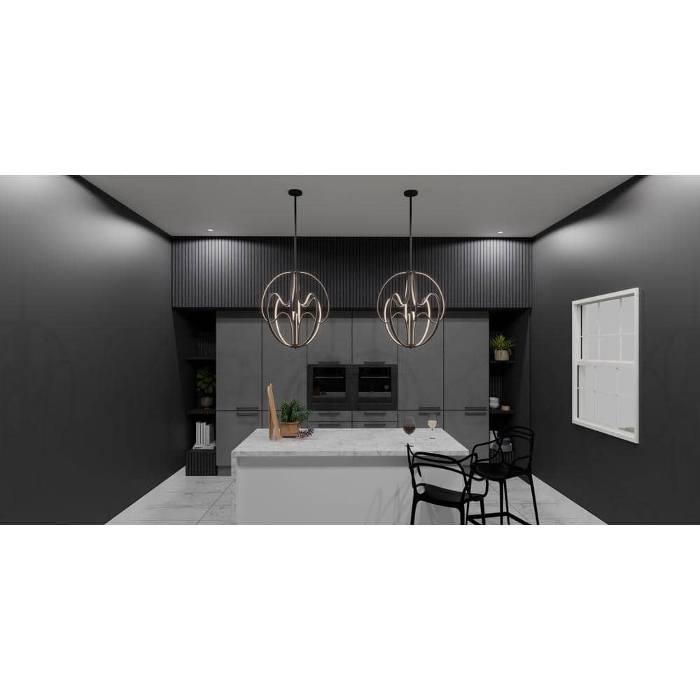 Clairon Matte Black LED Globe Pendant Light