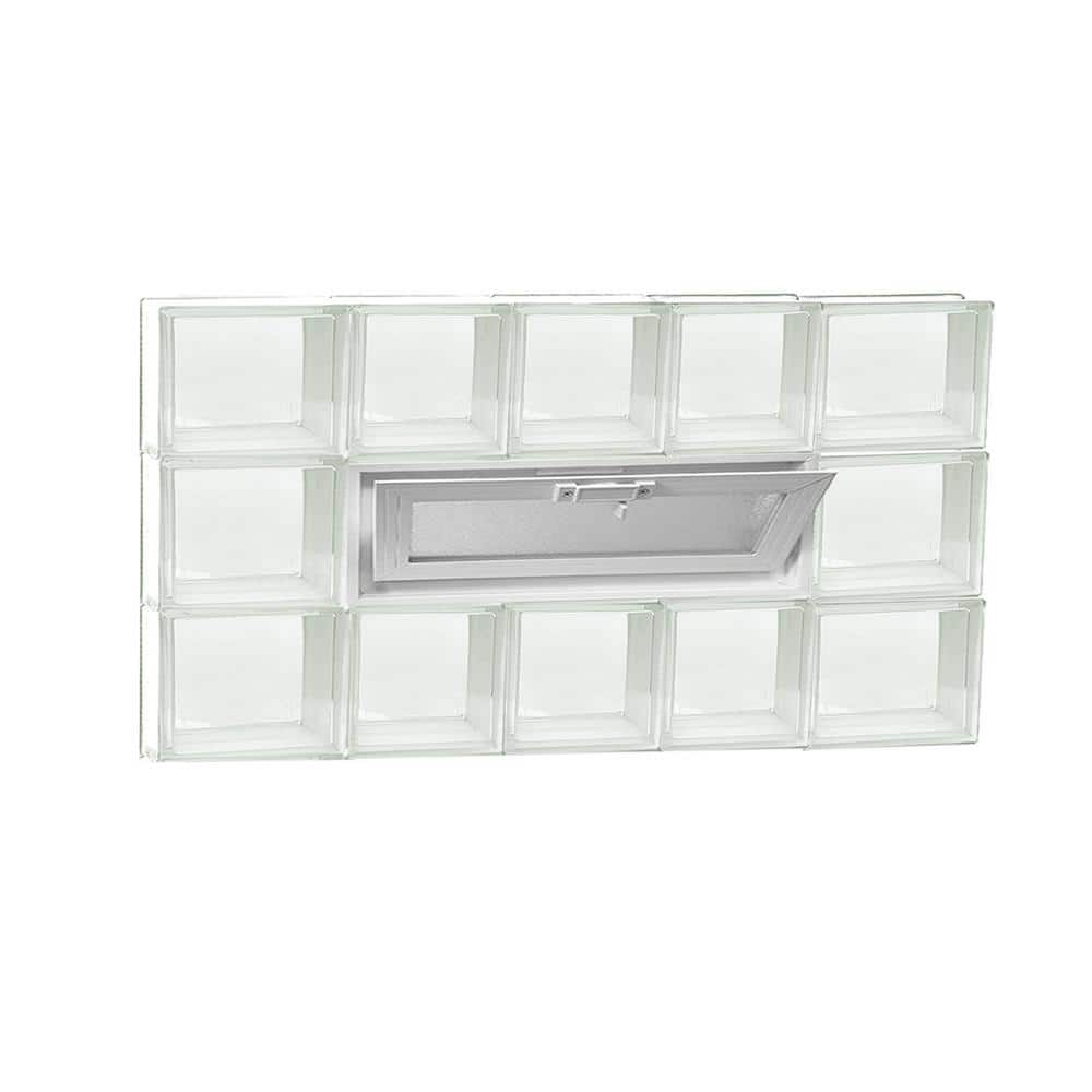 Clearly Secure 32.75 in. x 17.25 in. x 3.125 in. Frameless Vented Clear Glass Block Window 3418VCL
