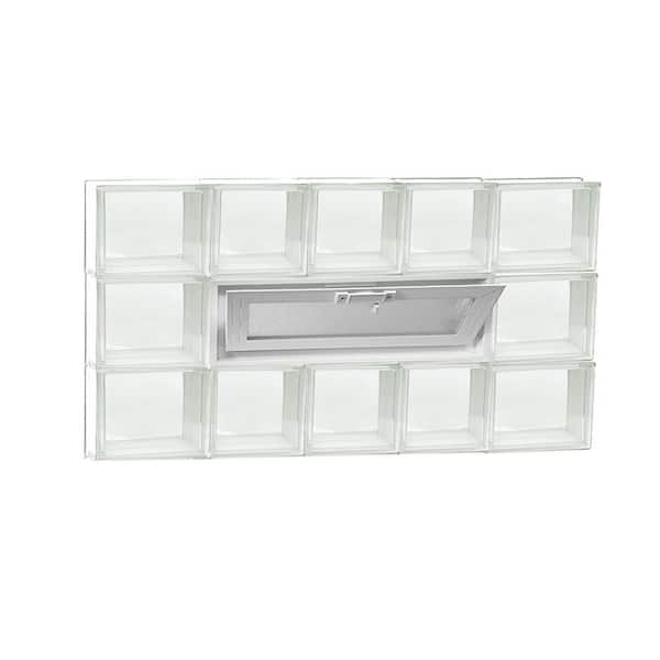 Clearly Secure 32.75 in. x 17.25 in. x 3.125 in. Frameless Vented Clear  Glass Block Window 3418VCL - The Home Depot