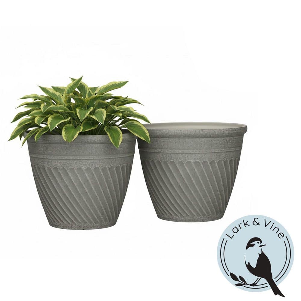 Verona Sand Resin Recycled Materials Planter with Drainage Hole (14.4 in. L x 14.4 in. W x 11.6 in. H) (2-Pack) price history on PriceWatchPro