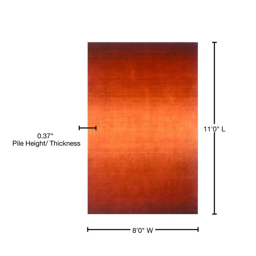 Paprika Ombre Hand-Tufted Wool Rectangular Area Rug